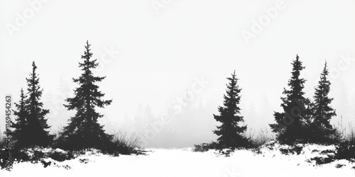 Silhouetted Evergreen Trees...