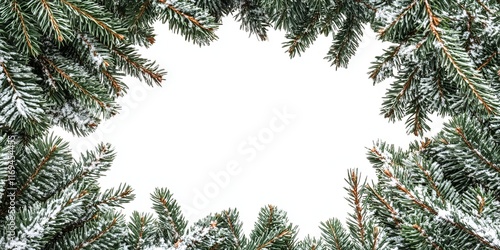 Snow dusted pine branches f...