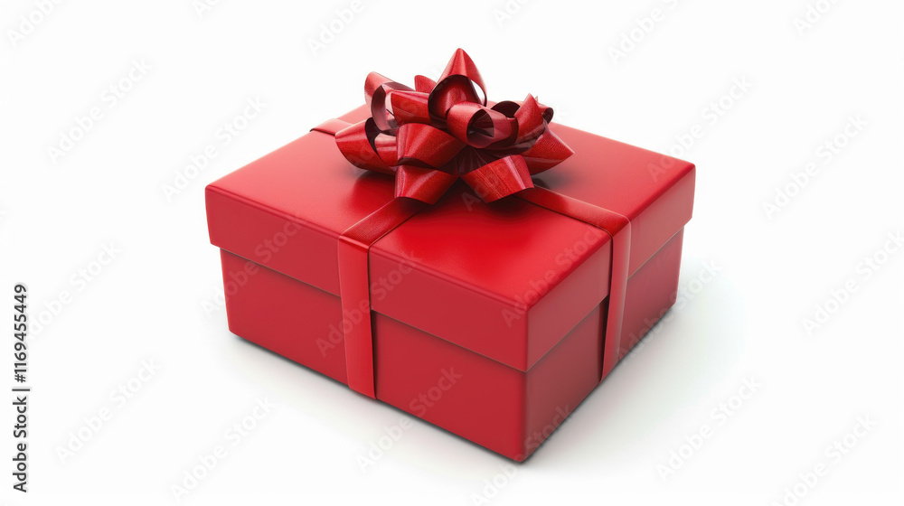 Fototapeta premium red gift box isolated on white