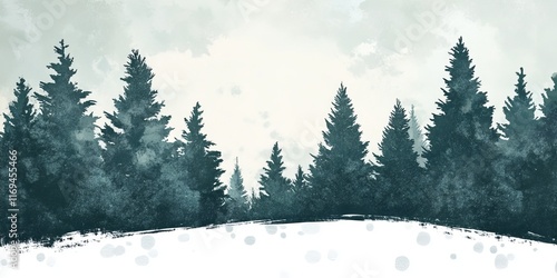Winter Forest Silhouette Ag...