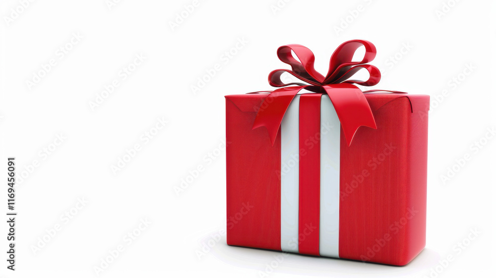 Obraz premium red gift box isolated on white