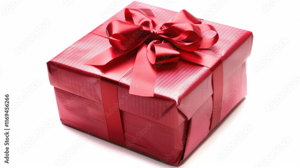 Fototapeta premium red gift box isolated on white