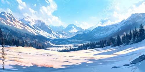 Serene Winter Mountain Vall...