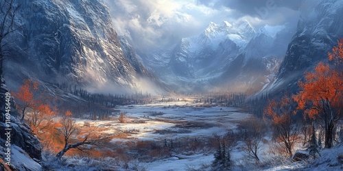 Majestic Winter Mountain Va...