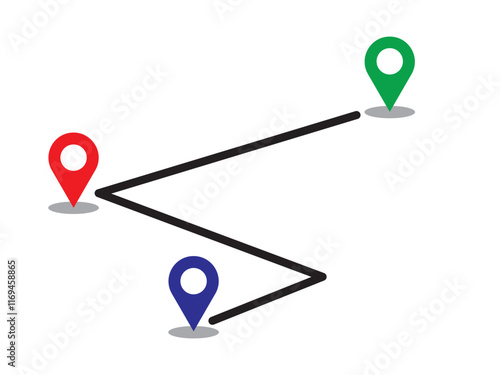 Map route icon. Gps path symbol. Travel signs. Roadmap symbols. start and finish icons. Vector isolated sign.