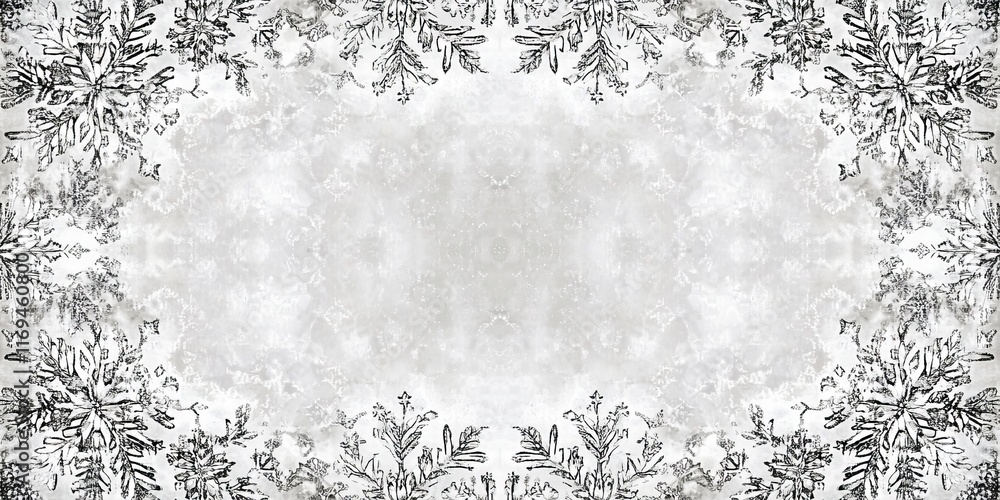 Obraz premium Intricate Snowflake Designs Frame A Glimmering Winter Scene