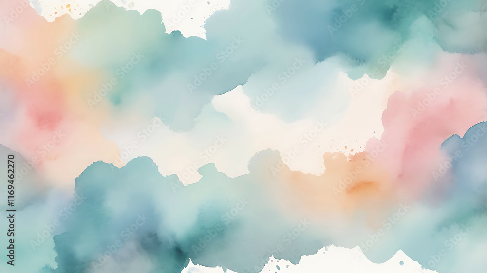 Obraz premium Pastel Watercolor Wash Background Soft and Artistic Blends