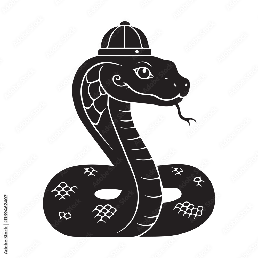 Fototapeta premium Chinese new year snake vector silhouette illustration