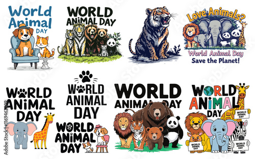 World Animal Day designs for various uses