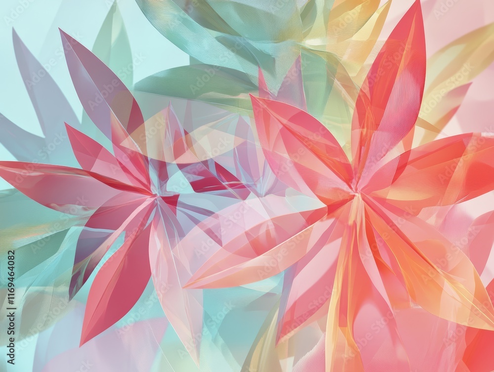 Abstract Floral Symphony: A Pastel Dream in Vibrant Hues Abstract Floral Symphony: A Pastel Dream in Vibrant Hues