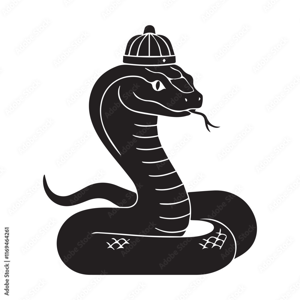 Fototapeta premium Chinese new year snake vector silhouette illustration