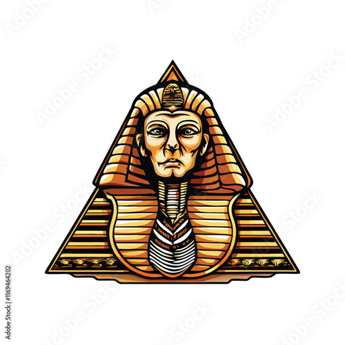 Vector illustration of the Great Sphinx of Giza in a realistic style.