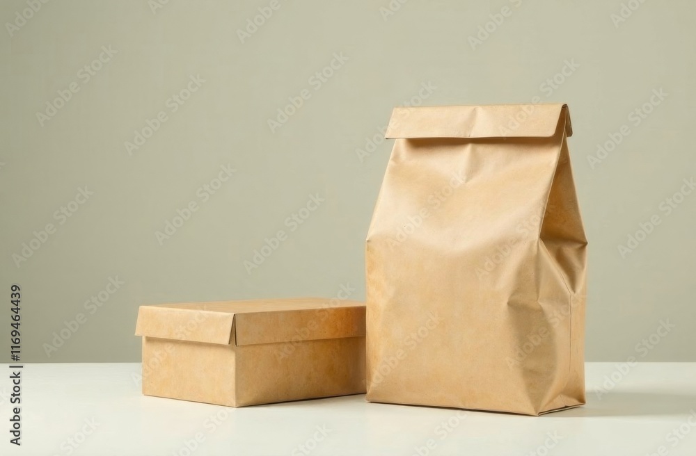Minimalistic design featuring a brown paper bag and box on a neutral beige background, eco-friendly and clean aesthetic
Concept: packaging, eco-friendly, minimalism, design, sustainability Minimalistic design featuring a brown paper bag and box on a neutral beige background, eco-friendly and clean aesthetic
Concept: packaging, eco-friendly, minimalism, design, sustainability