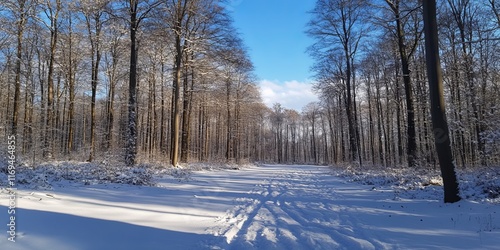 Snow Covered Path Through A...