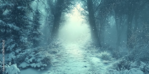 Snow Covered Path Through a...