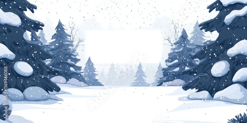 Snowy Winter Forest Scene W...