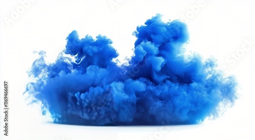 Blue ink swirling in water creating abstract shapes and patterns