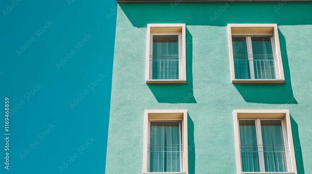 Obraz premium Bright Urban Building with Vibrant Colors and Contrast