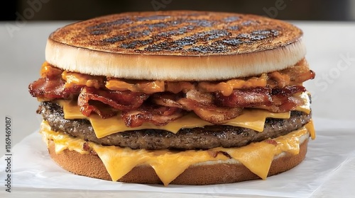 hamburger on a board