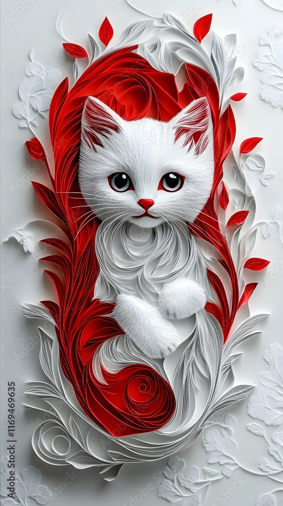 Animal, Cat, Paper Cut Art, Abstract Image, Texture, Pattern Background, Wallpaper, Cover and Screen for Smartphone, PC, Laptop, 9:16 and 16:9 Format Animal, Cat, Paper Cut Art, Abstract Image, Texture, Pattern Background, Wallpaper, Cover and Screen for Smartphone, PC, Laptop, 9:16 and 16:9 Format