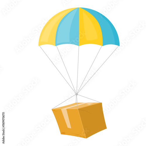 Package Parcel Box Order Delivery Post By Air Parachute