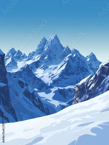 Majestic Winter Mountain Ra...