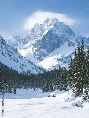 Majestic Snowy Mountains an...