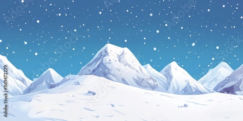 Snowy Mountain Range Under ...