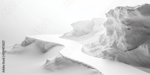 White abstract landscape wi...