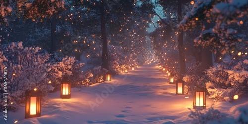Enchanting Winter Path Lit ...
