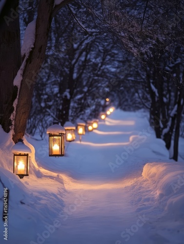 Lantern Lit Pathway Through...