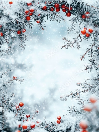 Snow Covered Branches With ...