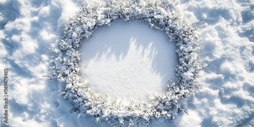 Snow Covered Wreath in Wint...