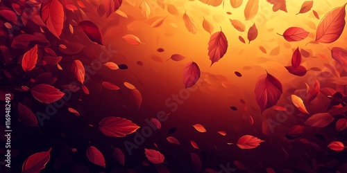 Red and Orange Autumn Leave...