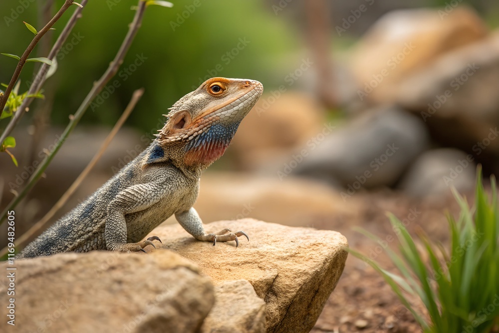 Fototapeta premium lizard on a rock