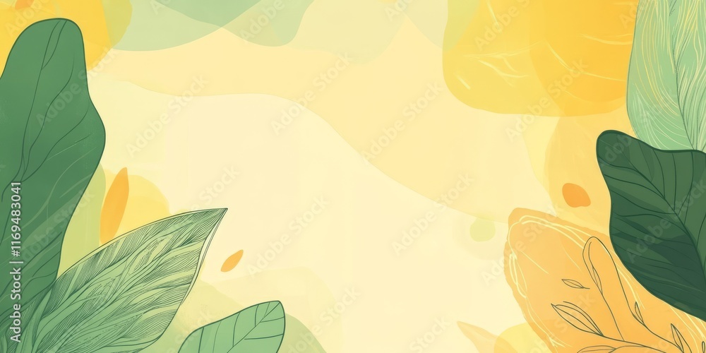 Fototapeta premium Abstract Yellow and Green Leaf Design Background
