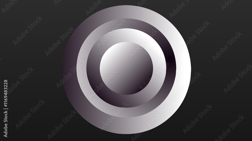 Abstract background black and white gradient with 3D cycle shapes Abstract background black and white gradient with 3D cycle shapes