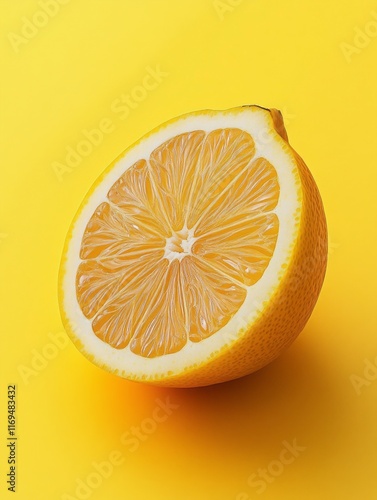 Halved Lemon on Yellow Back...