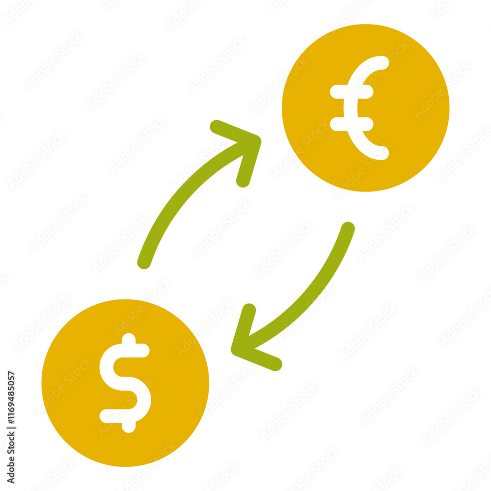 Exchange Rate Glyph Two Color Icon Exchange Rate Glyph Two Color Icon