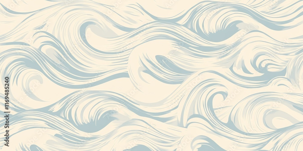 Abstract Swirling Wave Pattern Design in Pastel Blue and Beige Abstract Swirling Wave Pattern Design in Pastel Blue and Beige
