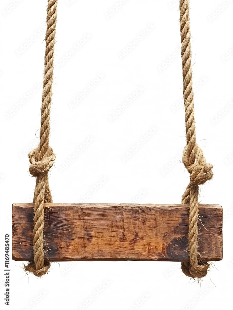 Advertising Sign, Hanging by Ropes or Chains, in Board, Wood, in Rectangular Shape, Abstract Image, Texture, Pattern Background, Wallpaper, Cover and Screen of Smartphone, PC, Laptop, Format 9:16 and 