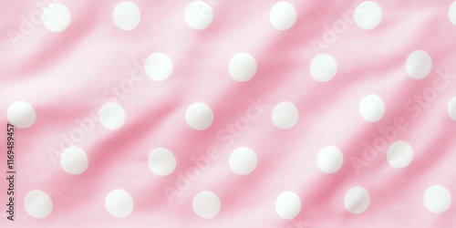 Pink fabric with white polk...