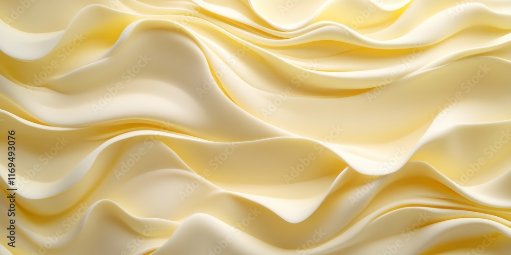 Obraz premium Creamy Yellow Butter Swirls Abstract Background