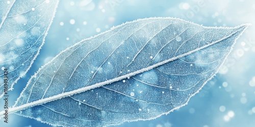 Frost Covered Leaves Winter...