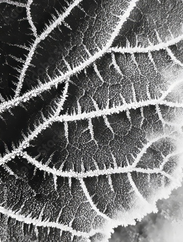Frost Encrusted Leaf Veins ...