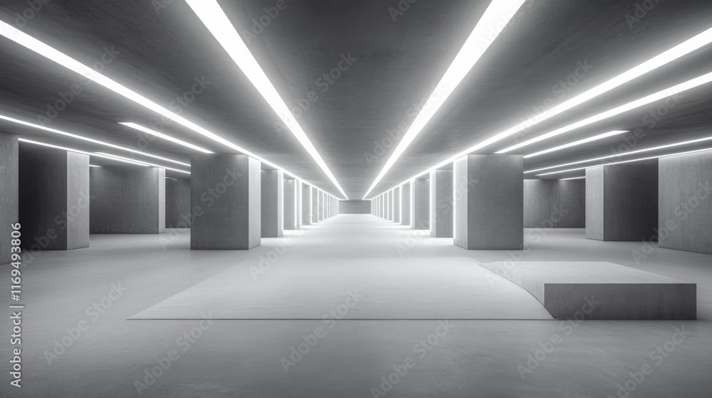 Fototapeta premium Modern Architectural Space with Smooth Concrete Surfaces