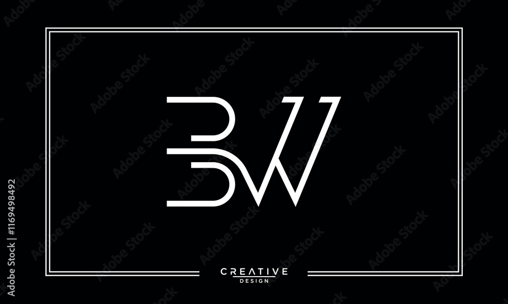 BW, WB, B, W, Abstract Letters Logo Monogram BW, WB, B, W, Abstract Letters Logo Monogram
