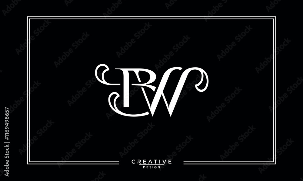 BW, WB, B, W, Abstract Letters Logo Monogram BW, WB, B, W, Abstract Letters Logo Monogram