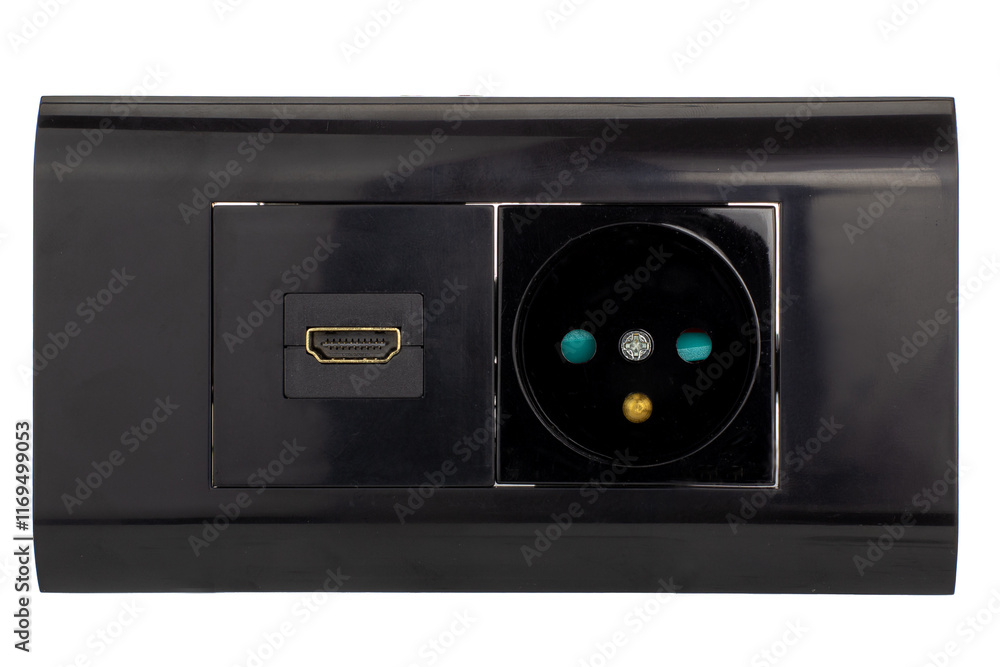 Obraz premium HDMI and Power Socket Panel Isolated