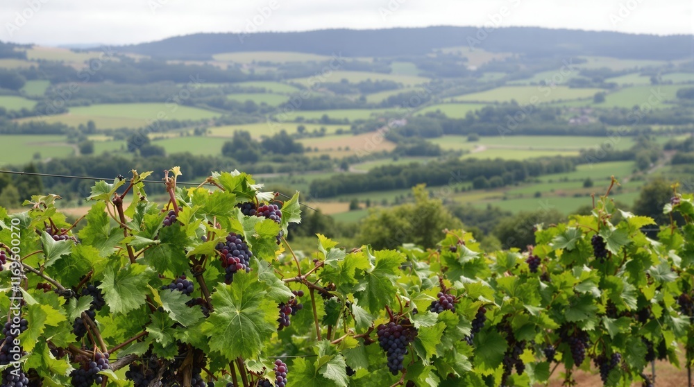 Fototapeta premium Ripe grapes in vineyard 